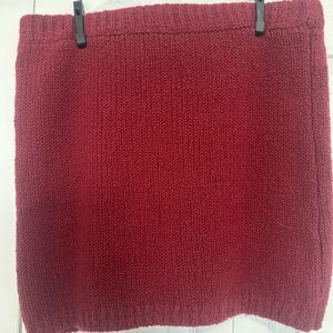 Anthropologie Flat White Cherry Red Knit Mini Skirt